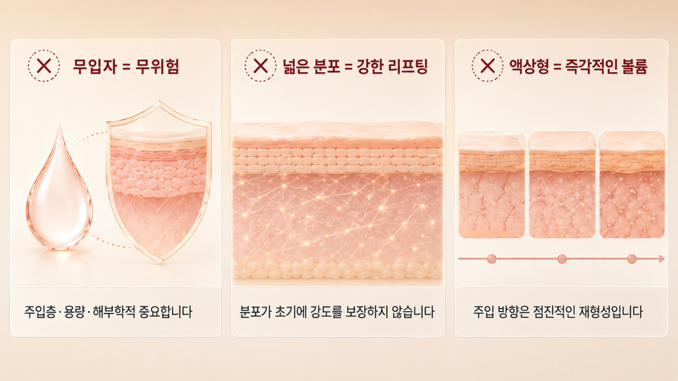 무입자가 곧 무위험은 아니라는 점 등 오해하기 쉬운 세 가지를 정리한 이미지